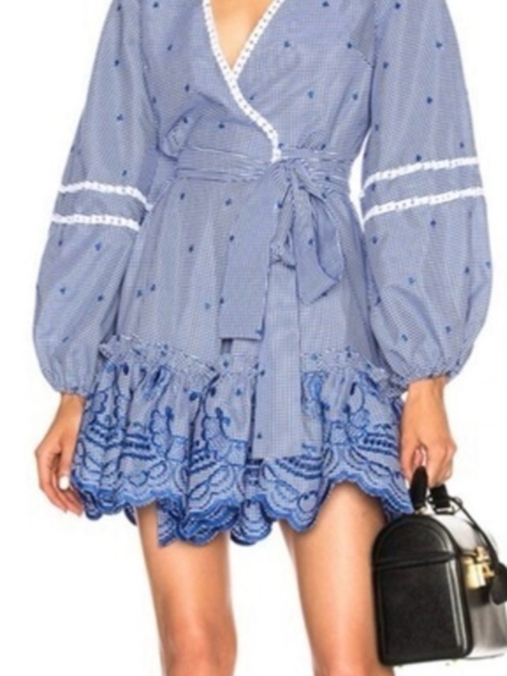 ALEXIS | Alzena Mini Ruffle Long Sleeve Gingham Dress